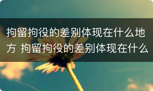 拘留拘役的差别体现在什么地方 拘留拘役的差别体现在什么地方呢