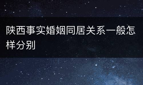 陕西事实婚姻同居关系一般怎样分别