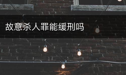 故意杀人罪能缓刑吗