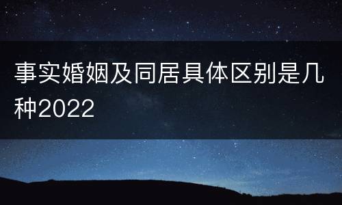 事实婚姻及同居具体区别是几种2022