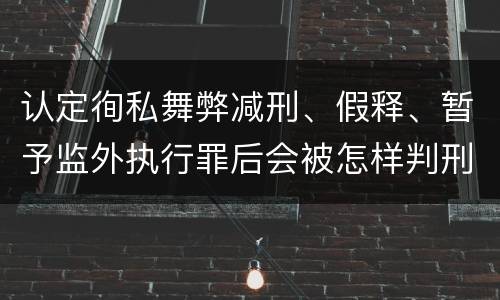 认定徇私舞弊减刑、假释、暂予监外执行罪后会被怎样判刑