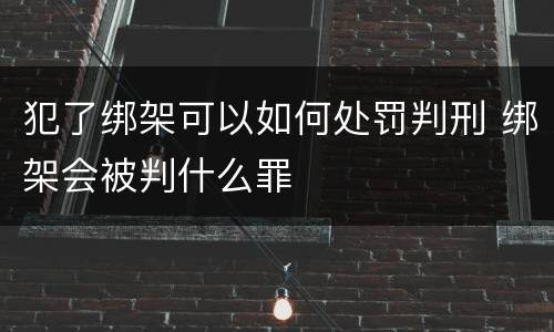 犯了绑架可以如何处罚判刑 绑架会被判什么罪