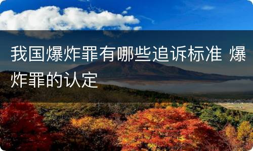我国爆炸罪有哪些追诉标准 爆炸罪的认定