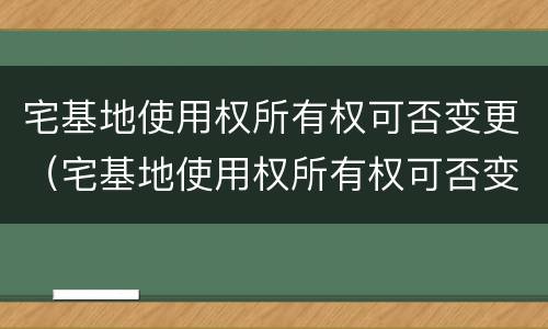 宅基地使用权所有权可否变更（宅基地使用权所有权可否变更登记）