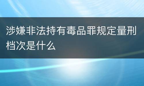 涉嫌非法持有毒品罪规定量刑档次是什么