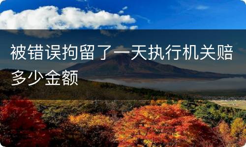 被错误拘留了一天执行机关赔多少金额