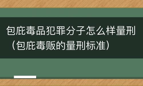 包庇毒品犯罪分子怎么样量刑（包庇毒贩的量刑标准）