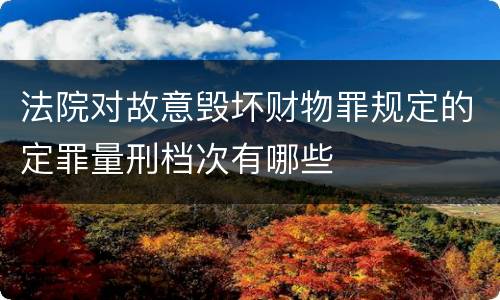 法院对故意毁坏财物罪规定的定罪量刑档次有哪些