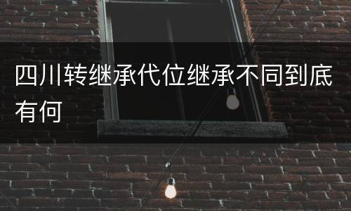 四川转继承代位继承不同到底有何