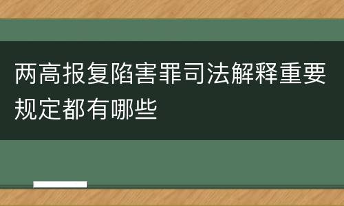 两高报复陷害罪司法解释重要规定都有哪些