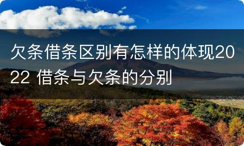 欠条借条区别有怎样的体现2022 借条与欠条的分别
