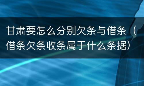 甘肃要怎么分别欠条与借条（借条欠条收条属于什么条据）