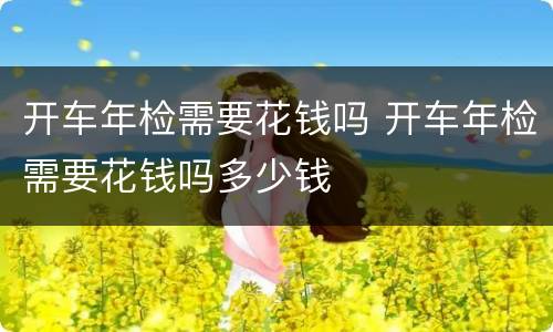 开车年检需要花钱吗 开车年检需要花钱吗多少钱