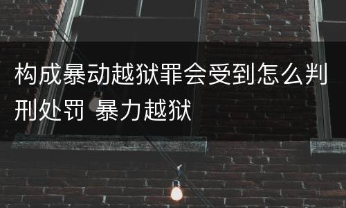 构成暴动越狱罪会受到怎么判刑处罚 暴力越狱