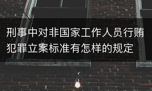 刑事中对非国家工作人员行贿犯罪立案标准有怎样的规定