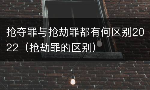 抢夺罪与抢劫罪都有何区别2022（抢劫罪的区别）