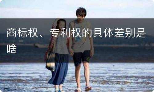 商标权、专利权的具体差别是啥