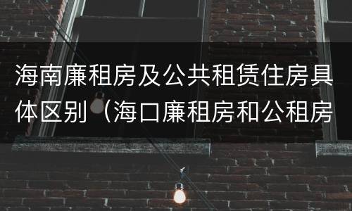 海南廉租房及公共租赁住房具体区别（海口廉租房和公租房的区别）