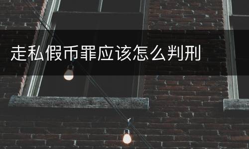 走私假币罪应该怎么判刑