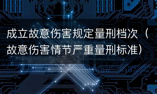 成立故意伤害规定量刑档次（故意伤害情节严重量刑标准）
