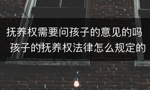 抚养权需要问孩子的意见的吗 孩子的抚养权法律怎么规定的孩子的意见