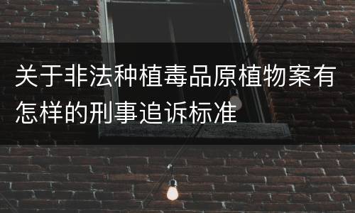 关于非法种植毒品原植物案有怎样的刑事追诉标准