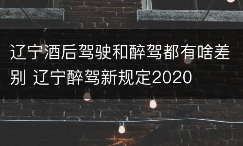 辽宁酒后驾驶和醉驾都有啥差别 辽宁醉驾新规定2020