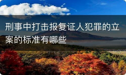 刑事中打击报复证人犯罪的立案的标准有哪些