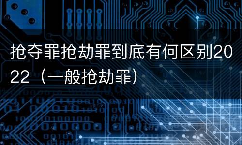 抢夺罪抢劫罪到底有何区别2022（一般抢劫罪）