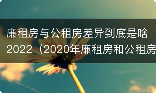 廉租房与公租房差异到底是啥2022（2020年廉租房和公租房的区别）