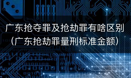 广东抢夺罪及抢劫罪有啥区别（广东抢劫罪量刑标准金额）