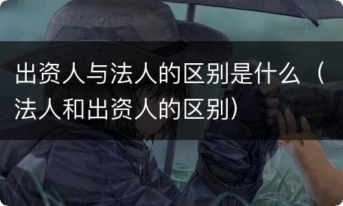 出资人与法人的区别是什么（法人和出资人的区别）