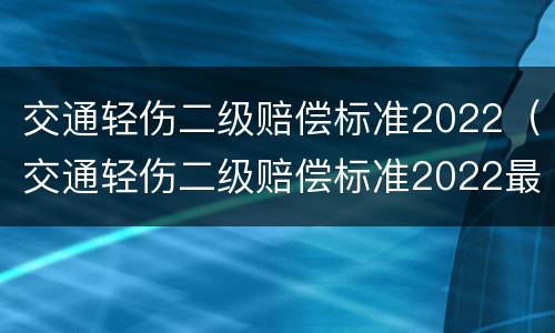 交通轻伤二级赔偿标准2022（交通轻伤二级赔偿标准2022最新）