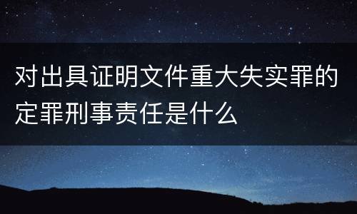 对出具证明文件重大失实罪的定罪刑事责任是什么