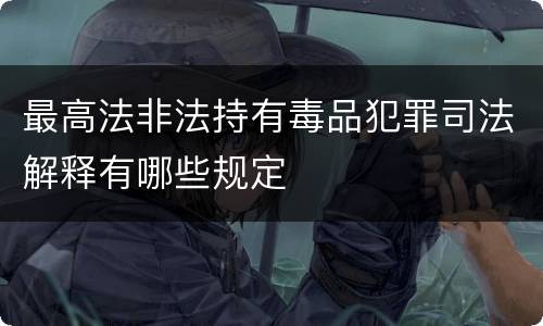 最高法非法持有毒品犯罪司法解释有哪些规定