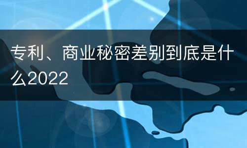 专利、商业秘密差别到底是什么2022