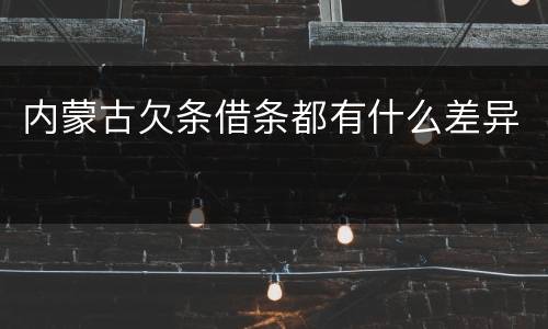 内蒙古欠条借条都有什么差异