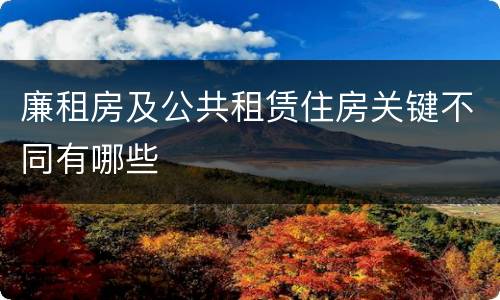 廉租房及公共租赁住房关键不同有哪些