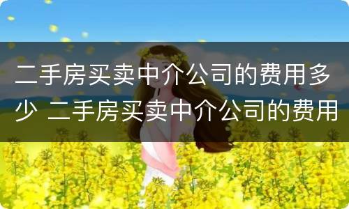 二手房买卖中介公司的费用多少 二手房买卖中介公司的费用多少合适