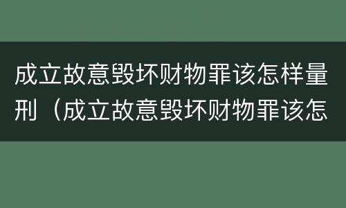 成立故意毁坏财物罪该怎样量刑（成立故意毁坏财物罪该怎样量刑呢）
