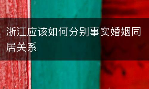 浙江应该如何分别事实婚姻同居关系
