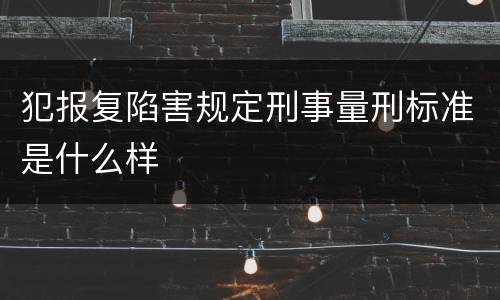 犯报复陷害规定刑事量刑标准是什么样