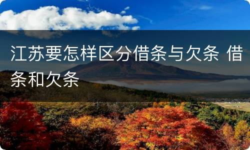 江苏要怎样区分借条与欠条 借条和欠条