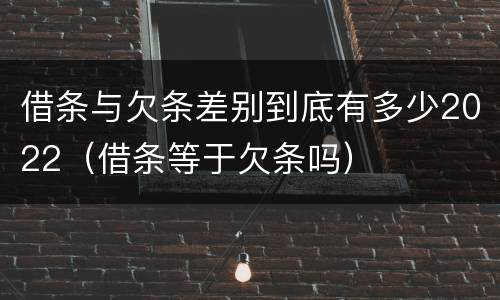 借条与欠条差别到底有多少2022（借条等于欠条吗）