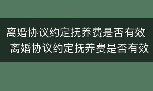 离婚协议约定抚养费是否有效 离婚协议约定抚养费是否有效