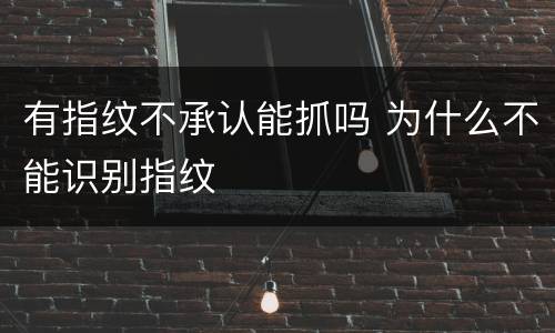 有指纹不承认能抓吗 为什么不能识别指纹