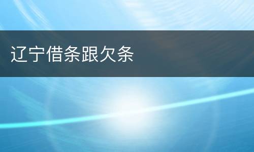 辽宁借条跟欠条