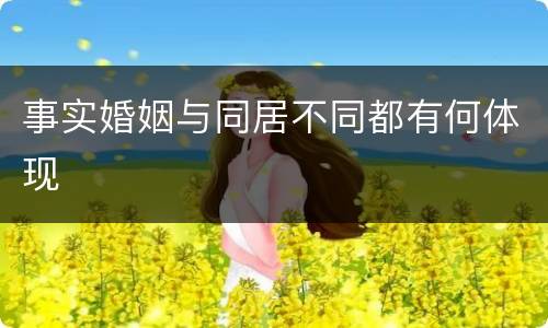 事实婚姻与同居不同都有何体现