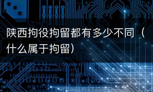 陕西拘役拘留都有多少不同（什么属于拘留）