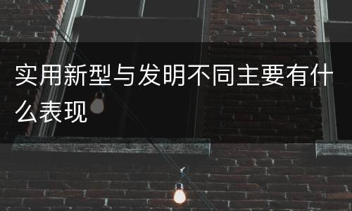 实用新型与发明不同主要有什么表现